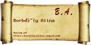 Borbély Alina névjegykártya