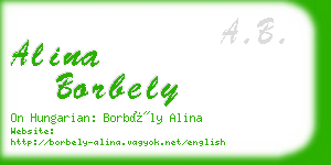 alina borbely business card